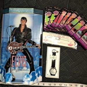 NIB-VINTAGE ELVIS! -Collectables-14 inch Doll Never Opened-Watch-Anklet-Cards